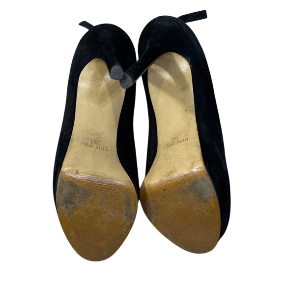 Nine West Feminity Platform Shootie Pump Size 6 Black Suede - Picture 8 of 10